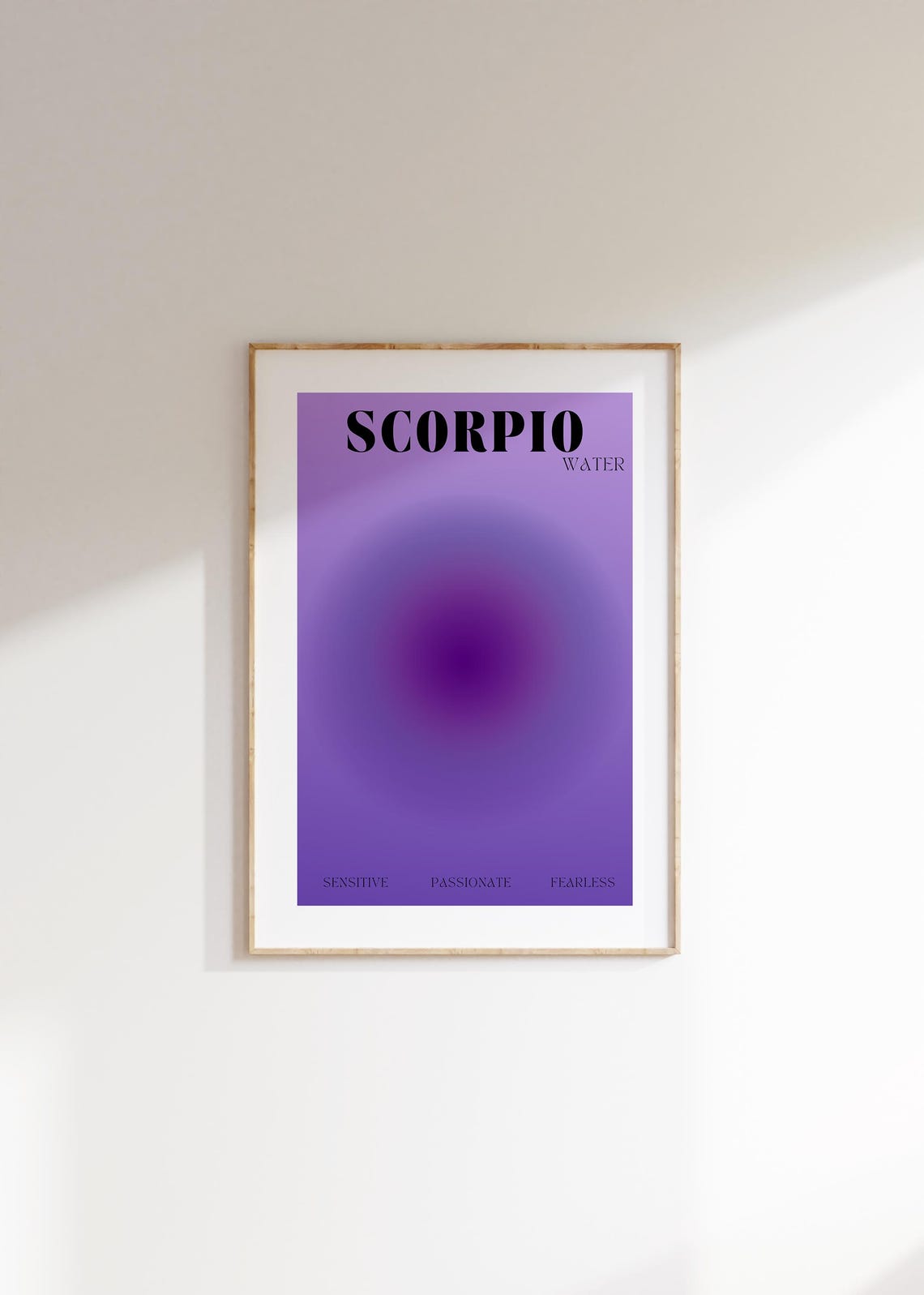 Scorpio Water Sign Purple Aura Gradient Zodiac Astrology Poster - Image 3