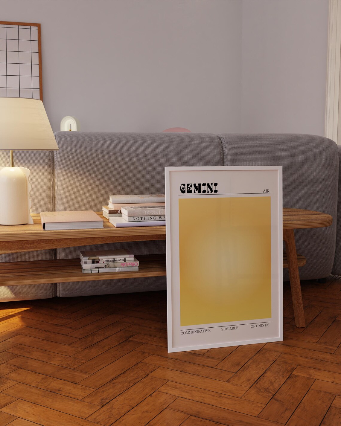 Gemini Yellow Aura Zodiac Sign Poster Air Sign Astrology Wall Decor - Image 5