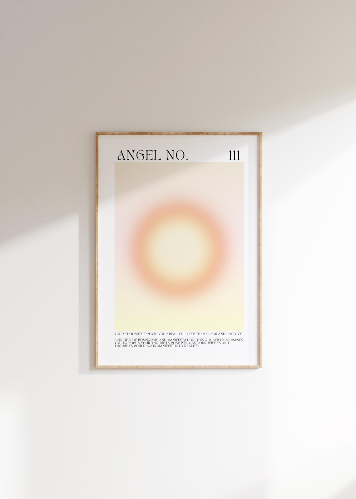 Angel Number 111 Cream Aura Manifestation Meaning Numerology Poster - Image 3