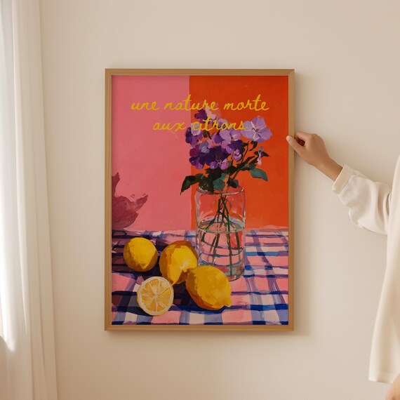 Une Nature Morte Aux Citrons Lemon Still Life French Kitchen Art Poster