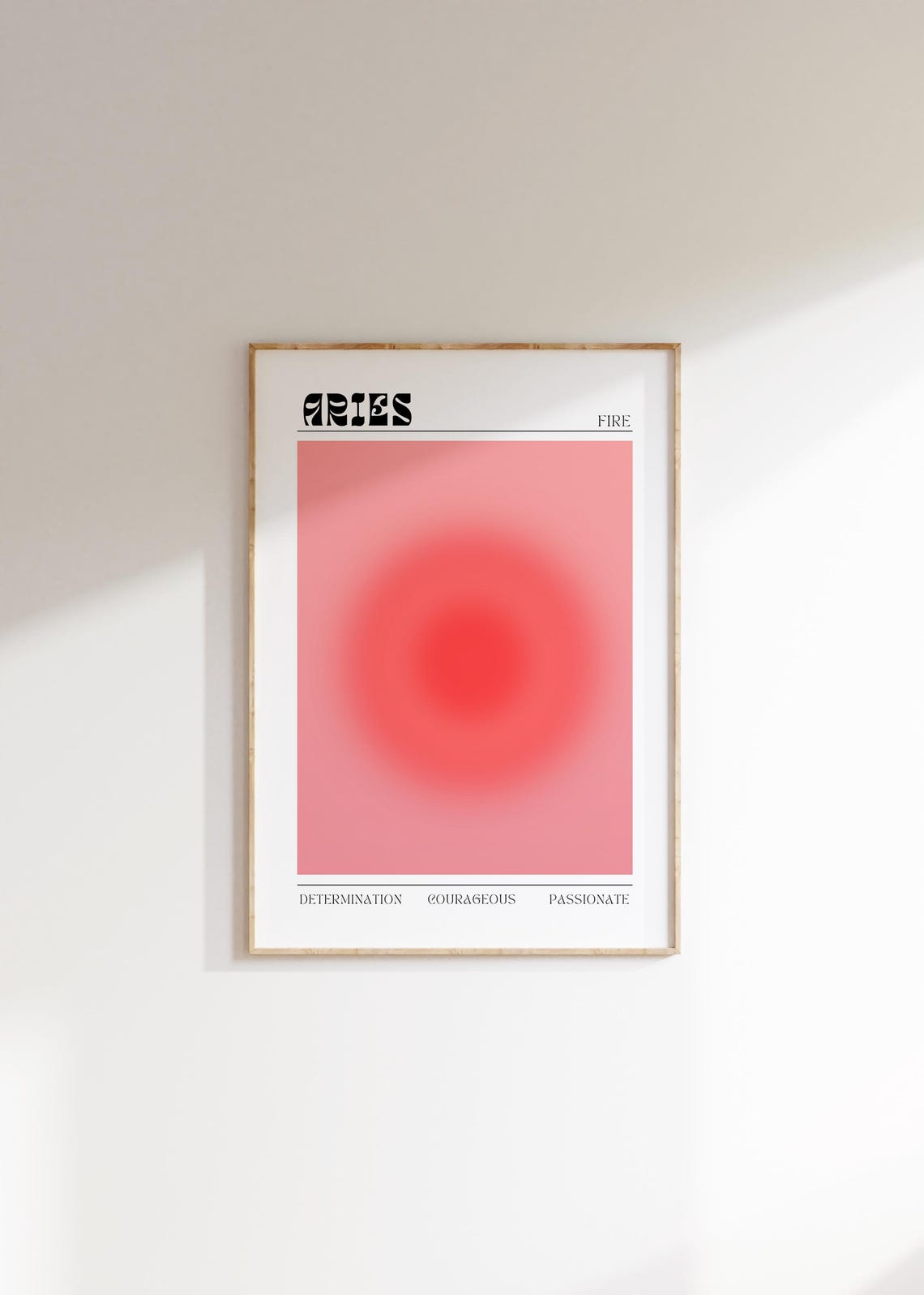 Aries Pink Aura Zodiac Sign Poster Fire Sign Astrology Wall Decor - Image 3