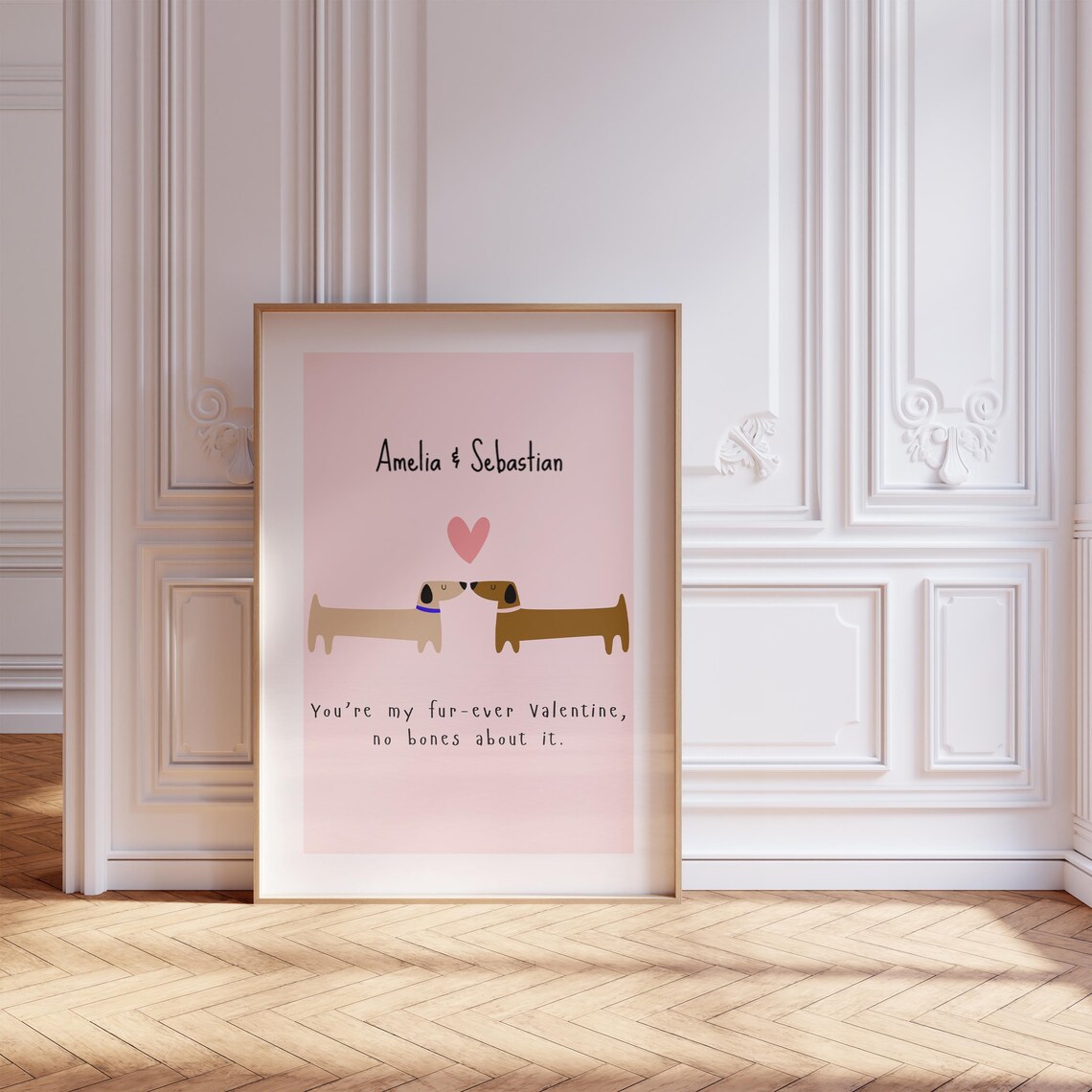 Personalized Dog Lover Gift Print, Valentine's Day