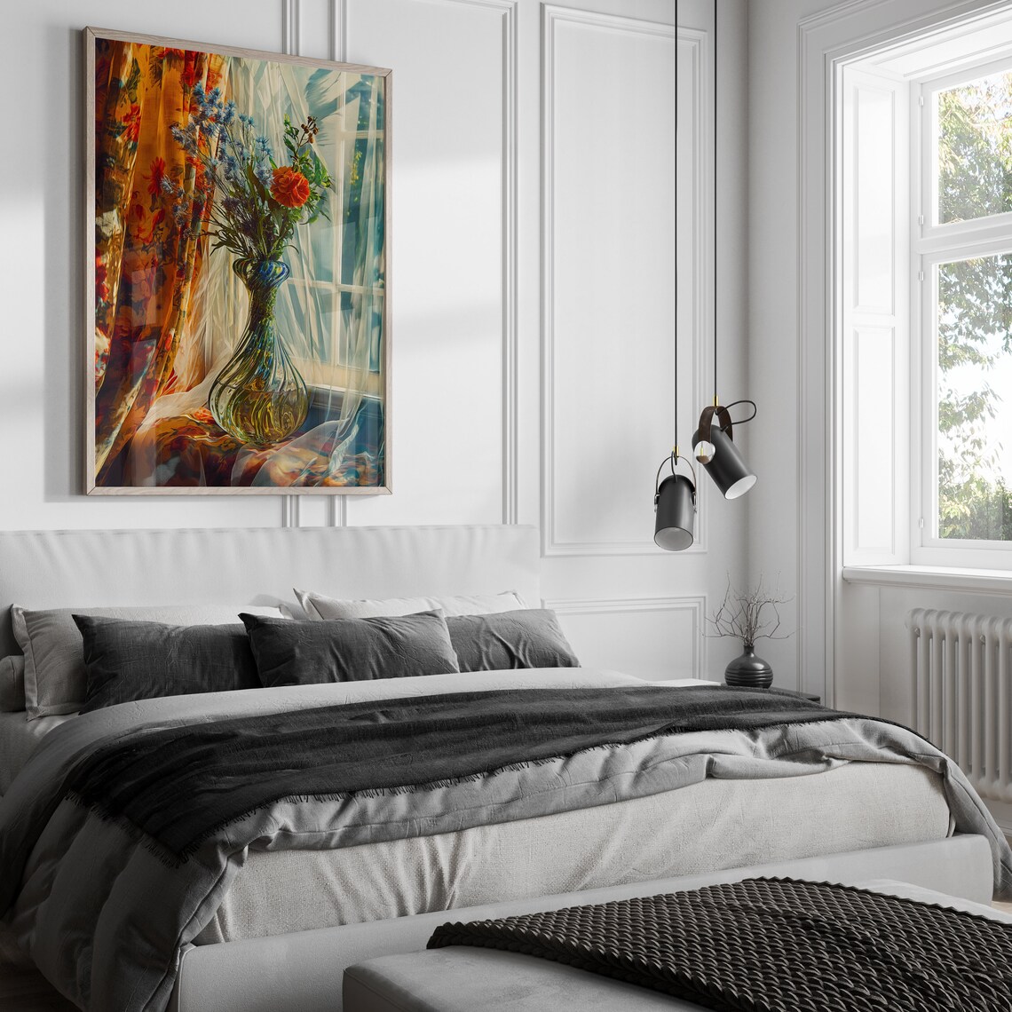 Wildflower Vase by a Sunlit Window Nostalgic Floral Art Poster - Image 6