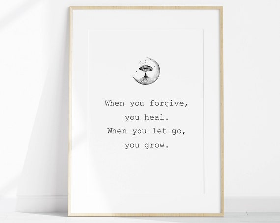 Healing Quote Print Positive Mental Health Poster Growth Mindset Art Buddhism Decor Self Care Wall Art