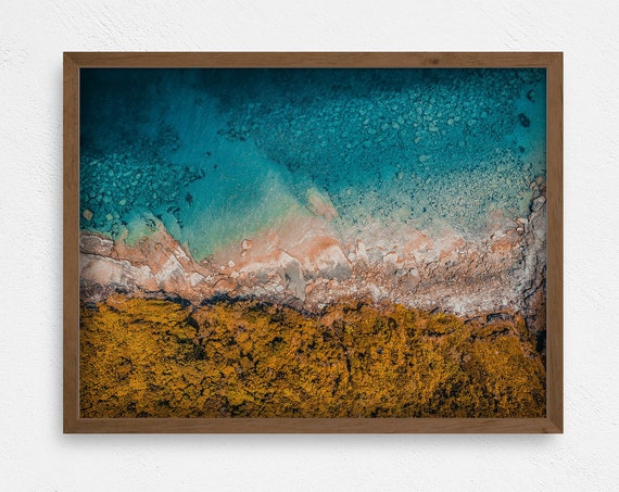 Ocean Shore Beach Wall Decor Beach Print Ocean Print Tropical Aquatic Ocean Print Ocean Wave Print