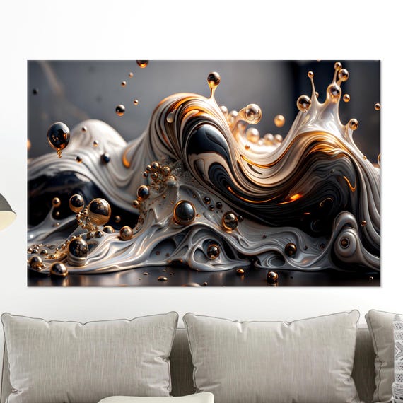 Surreal Drop Canvas Abstract Art Large Wall Decor Modern Poster Drops Personalized Gift For Mom