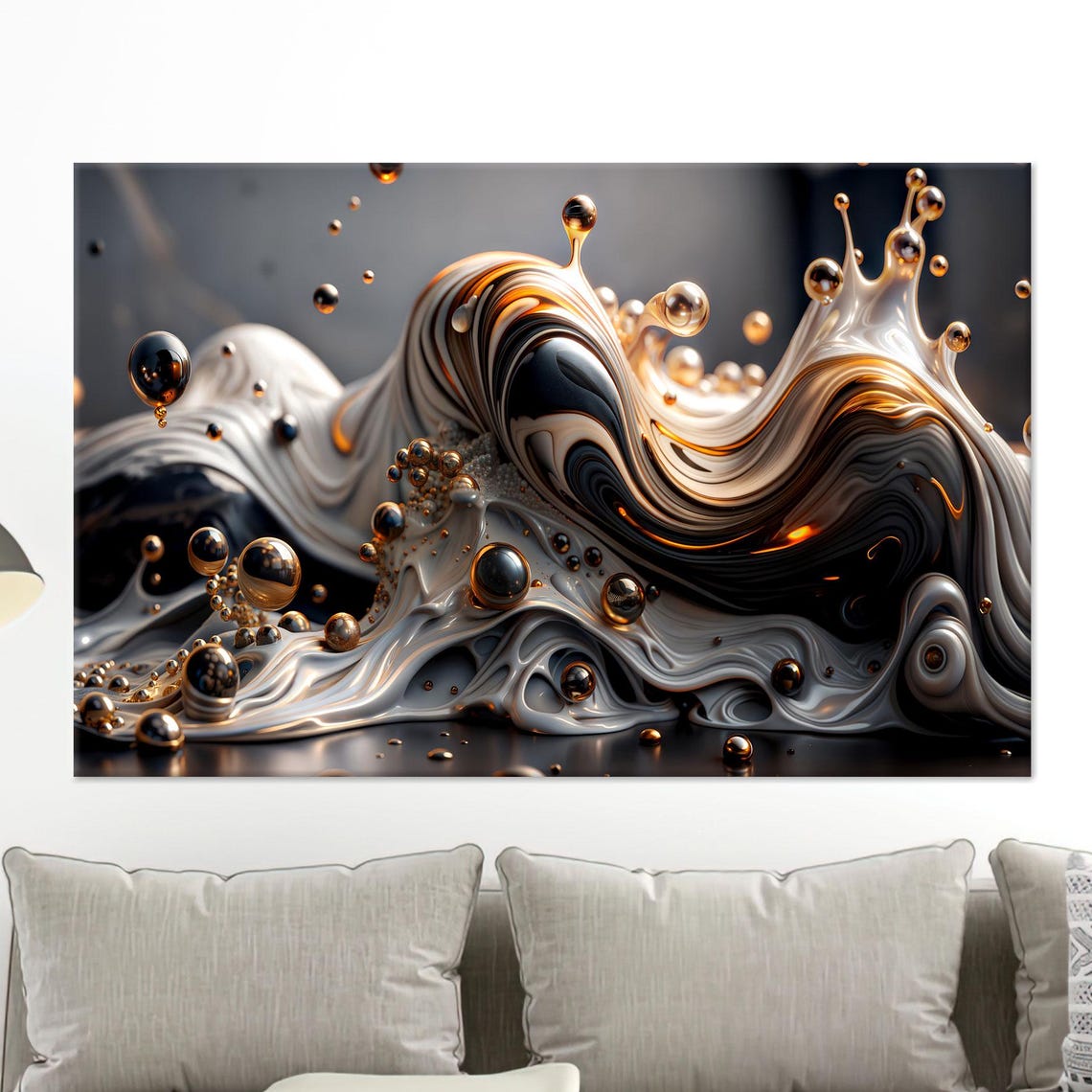 Surreal Drop Canvas Abstract Art Large Wall Decor Modern Poster Drops Personalized Gift For Mom
