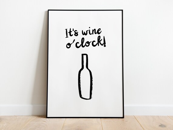 Wine Poster, Kitchen Wall Art Gift