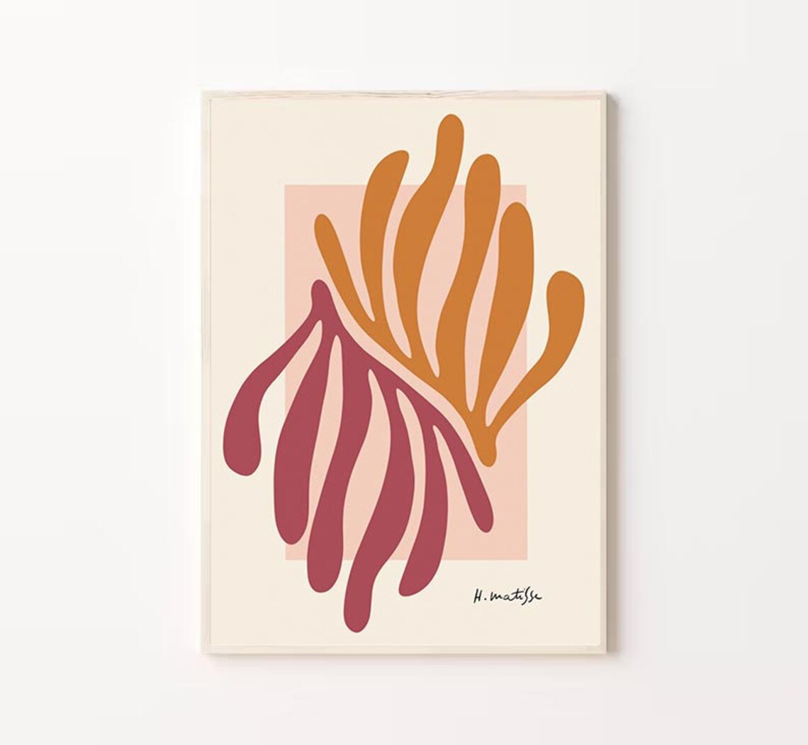 Henri Matisse Coral Leaf Cut Out Organic Art Exhibition Poster