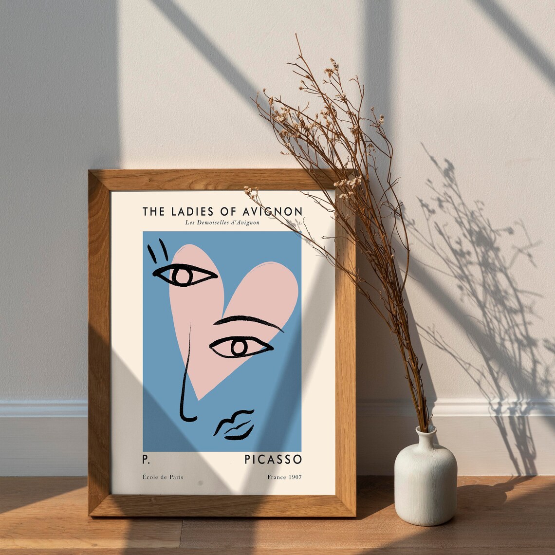 Pablo Picasso Ladies of Avignon 1907 Minimalist Line Face Poster - Image 2