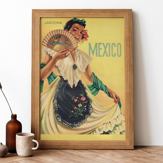Mexico Vintage Poster Retro Print Mexican Travel Tr411