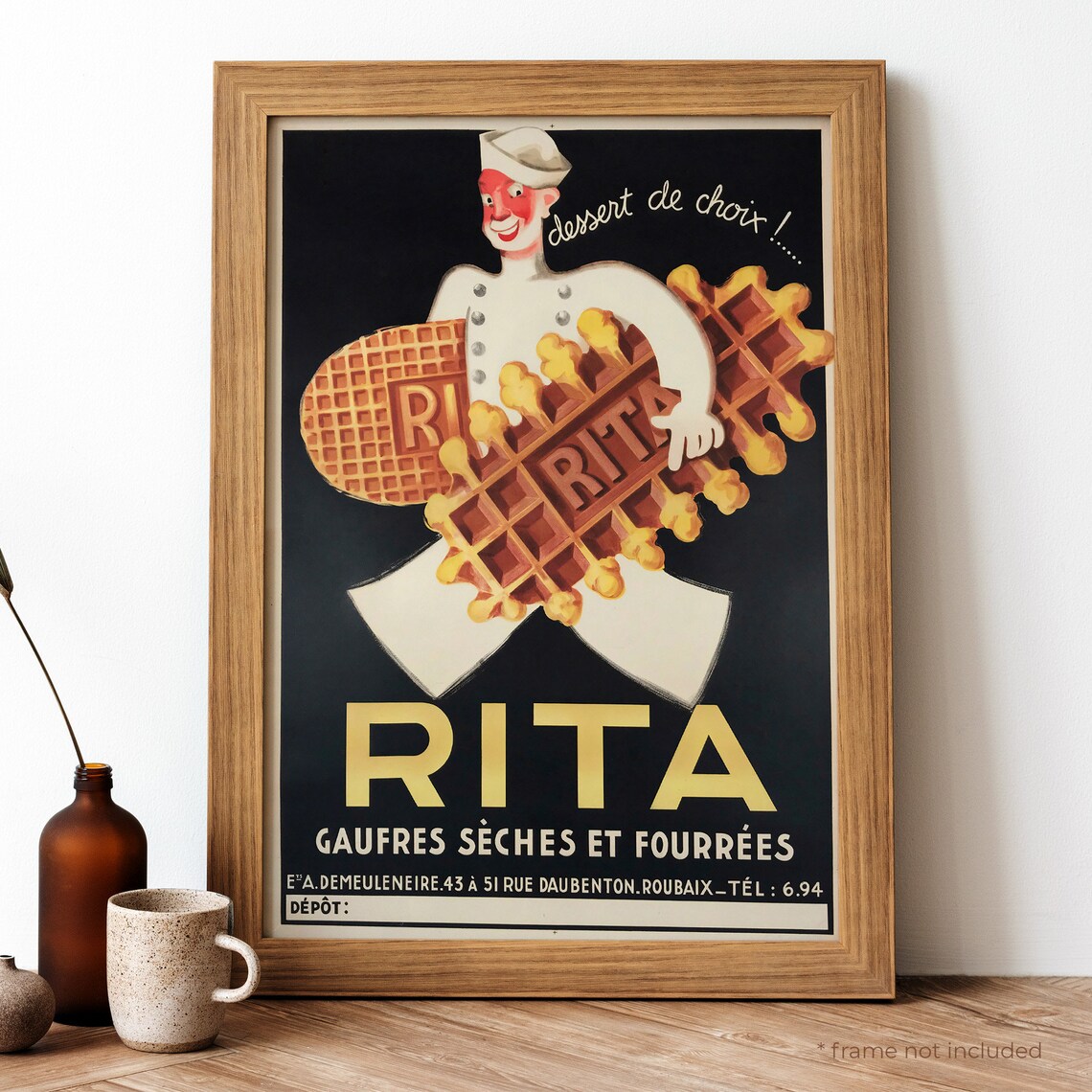 Rita Vintage French Food Travel Poster Print