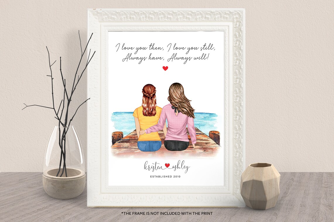 Personalized Established 2010 Couple Pier Love Story Art Print