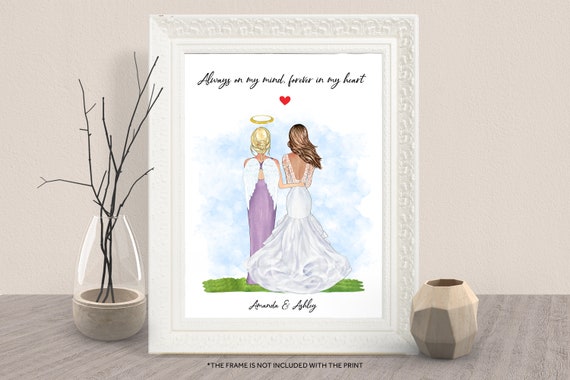 Wedding Memorial Print Angel Sister With Bride Always On My Mind