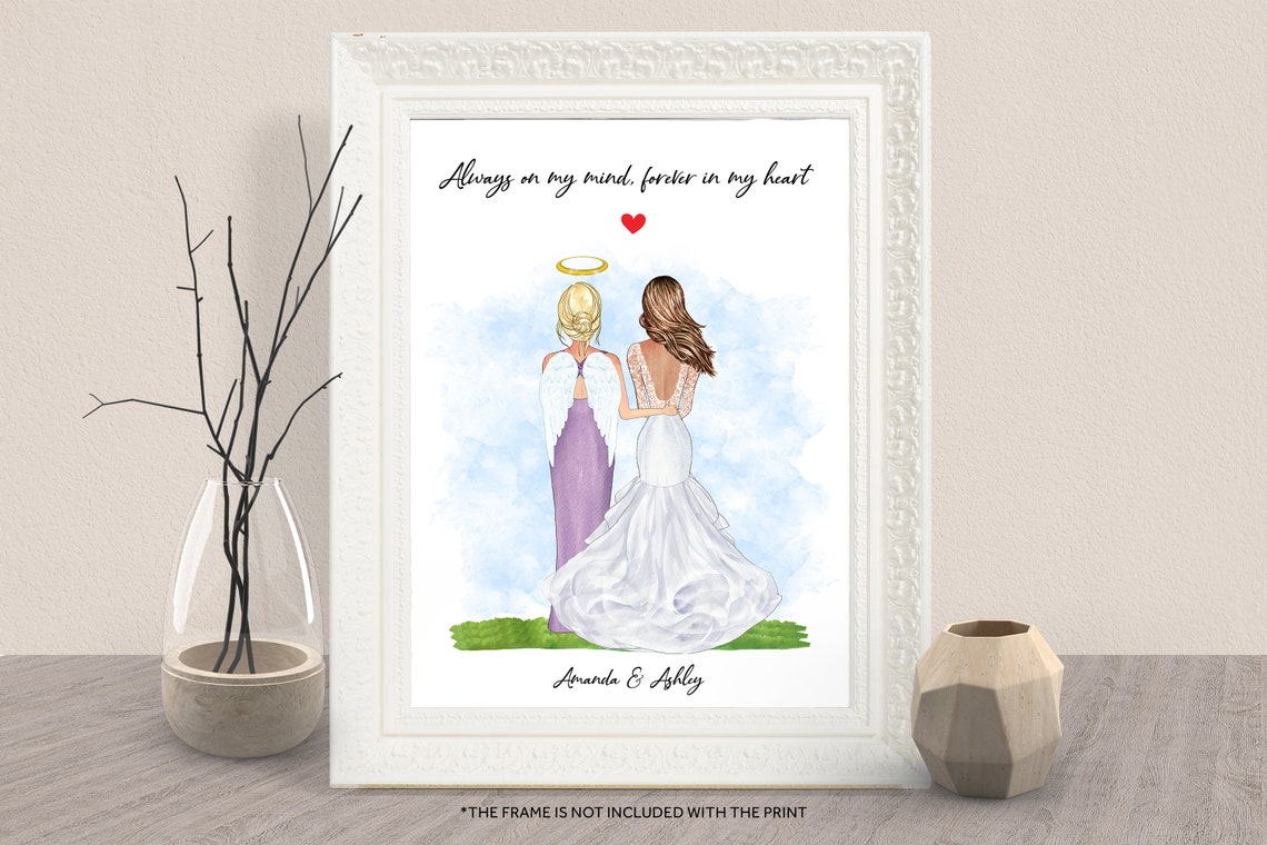 Wedding Memorial Print Angel Sister With Bride Always On My Mind