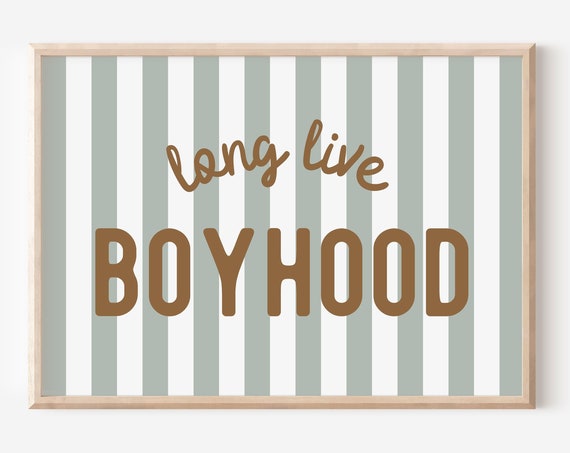 Long Live Boyhood Boy Room Wall Decor Kids Artwork Boys Bedroom Nursery Sign Toddler