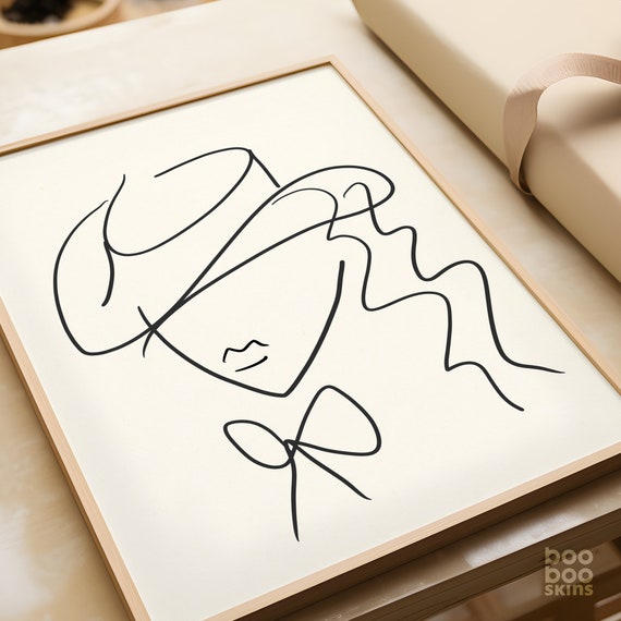 Cowgirl Print Western Poster Cowboy Decor Line Art Southern Ranch Style Gift Friend Country Music Howdy Vintage Home Wallart