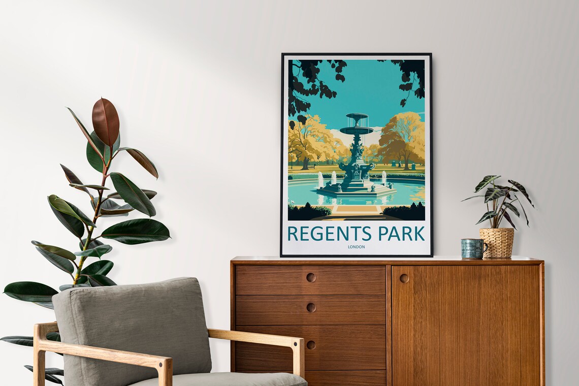 Regents Park Landscape Art Print, London Travel - Image 2