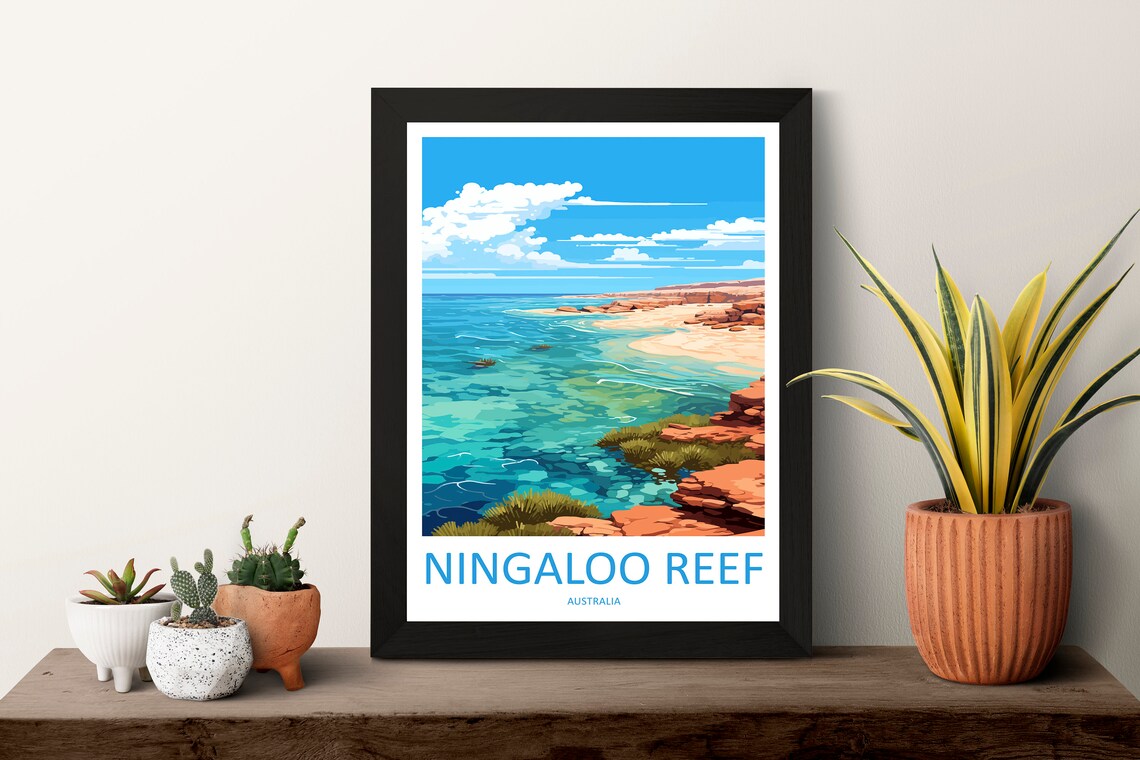 Ningaloo Reef Australia Turquoise Coral Coast Beach Travel Poster - Image 3