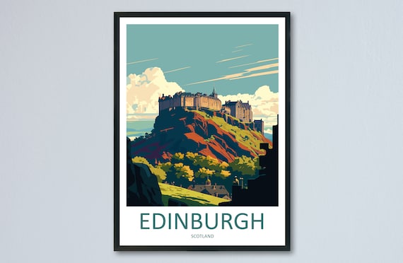Edinburgh Cityscape Art Print, Scotland Wall Decor
