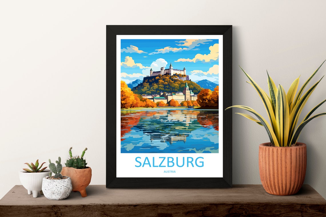 Salzburg Print Salzburg Home Dcor Cityscape Art Print Salzburg Wall Art For Travel Enthusiast Gift Wall Hanging Salzburg Austria Poster Art - Image 3