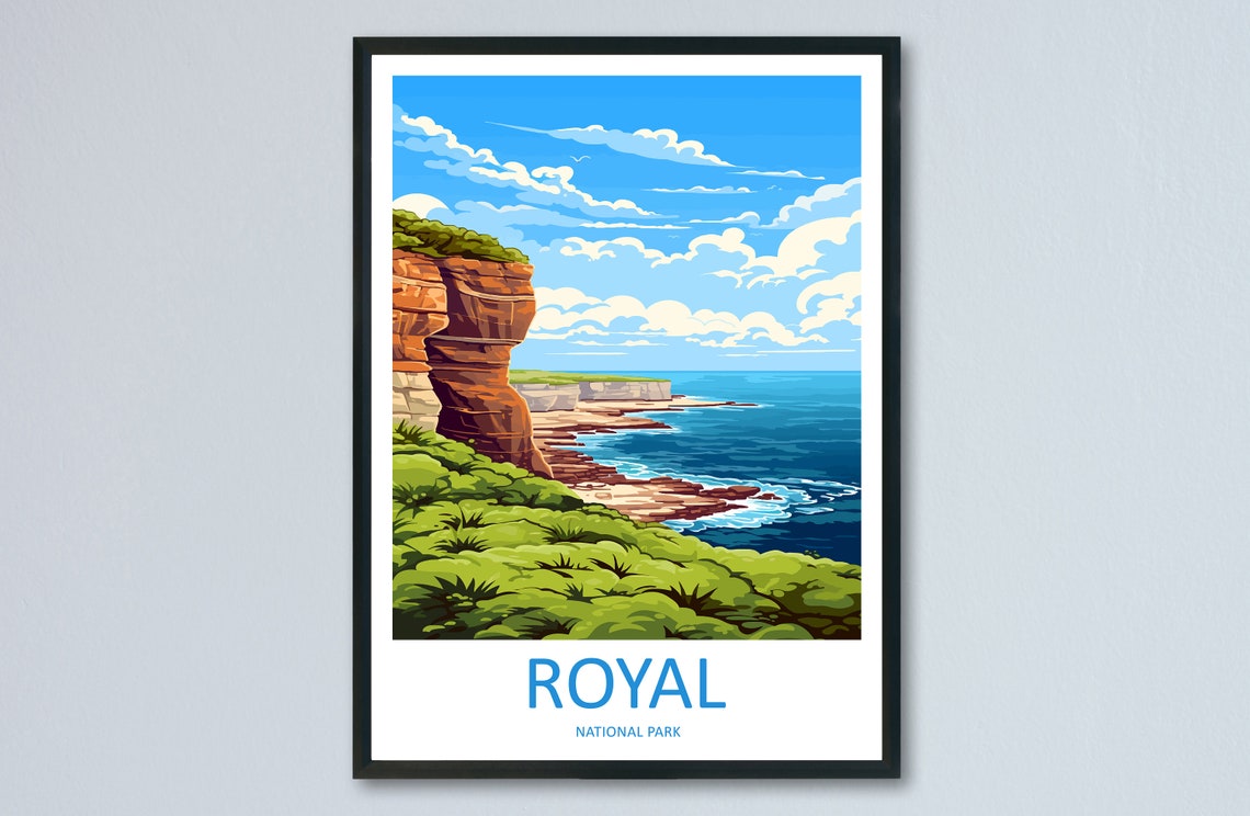 Royal National Park Coastal Cliffs and Ocean View Scenic Poster