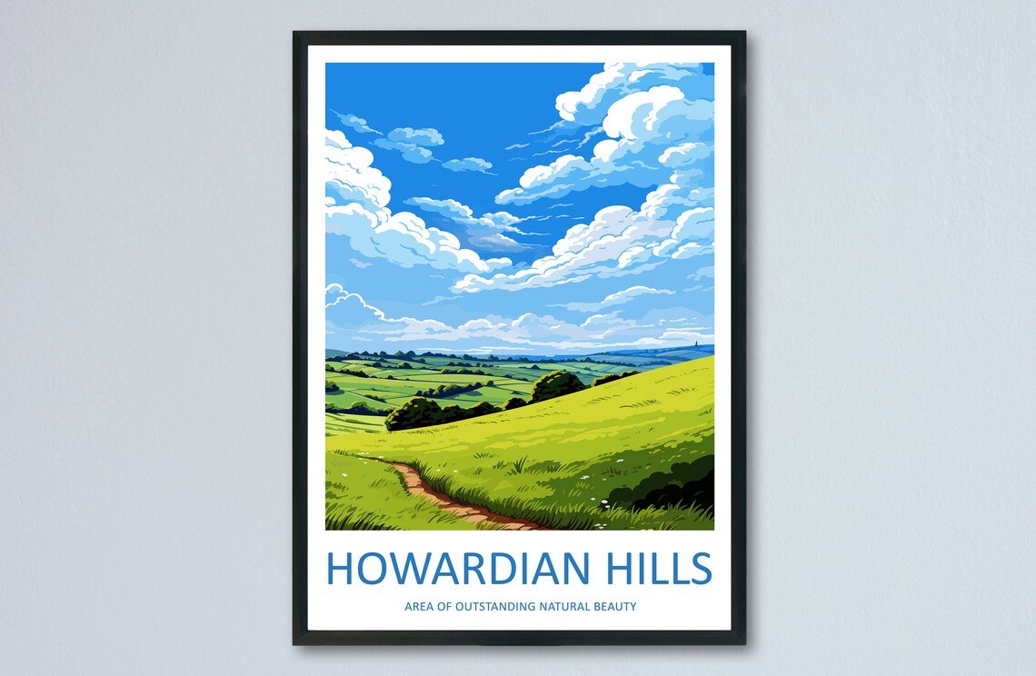 Howardian Hills Rolling Green Farmland Winding Path Travel Poster