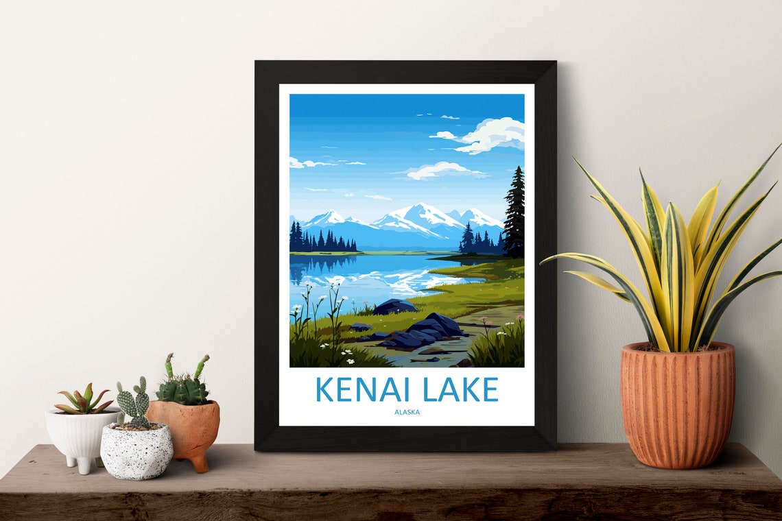 Kenai Lake Travel Print Wall Art Kenai Lake Wall Hanging Home Dcor Kenai Lake Gift Art Lovers Alaska Art Lover Gift Kenai Lake Wall Art - Image 3