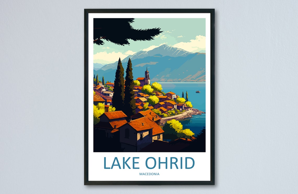 Ohrid Travel Print Ohrid Island Home Dcor Lake Ohrid Art Print Church Of Saint John Wall Print For Ohrid Gift For Macedonia Wall Theologian