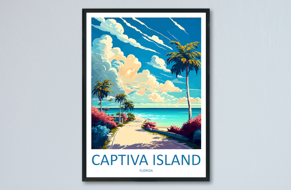 Captiva Island Travel Poster, Florida Wall Art