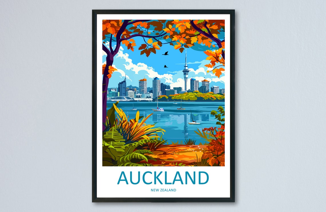 Auckland Travel Print Wall Art Auckland Wall Hanging Home Dcor Auckland Gift Art Lovers New Zealand Art Lover Gift Print Auckland Wall Art