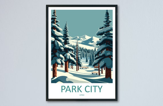 Park City Travel Print Wall Art Park City Wall Hanging Home Dcor Park City Gift Art Lovers Ski Art Lover Gift Park City Print Skiing Print