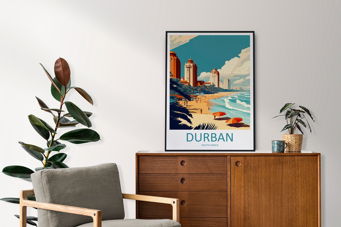 Durban Travel Poster, South Africa Art Print - Image 2