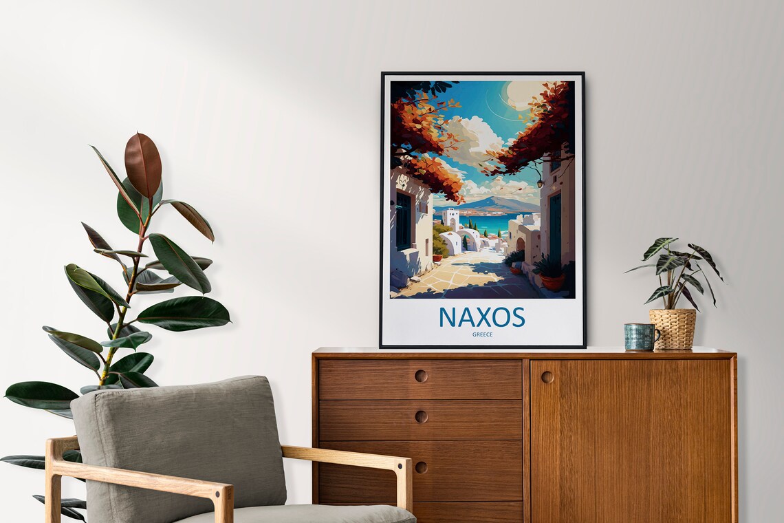 Naxos Travel Print Wall Art Naxos Greece Wall Hanging Home Decoration Naxos Gift Art Lovers Wall Art Print Naxos Greece Wall Art - Image 2