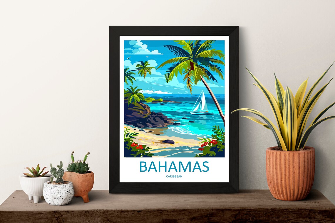 Bahamas Travel Poster, Caribbean Home Decor - Image 3