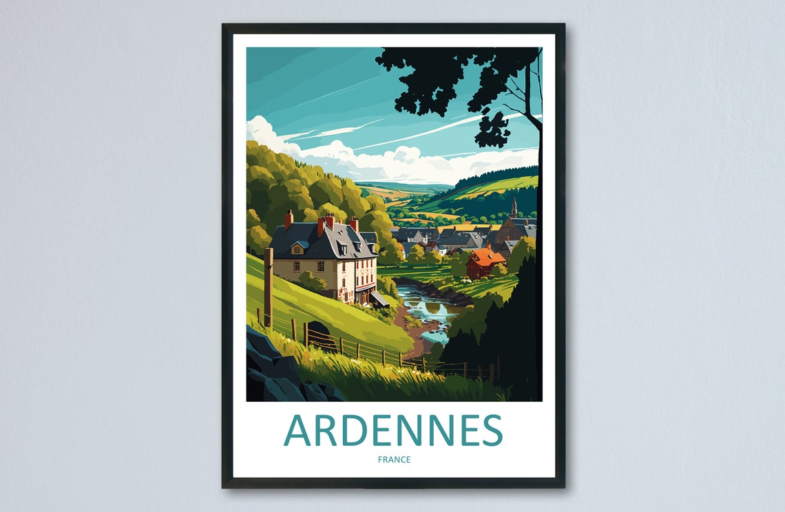 Ardennes Travel Poster, France Wall Art