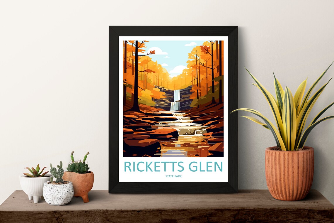 Ricketts Glen State Park Travel Poster, Pennsylvania - Image 3