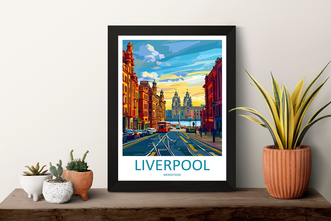 Liverpool Travel Poster, England Wall Decor Gift - Image 3