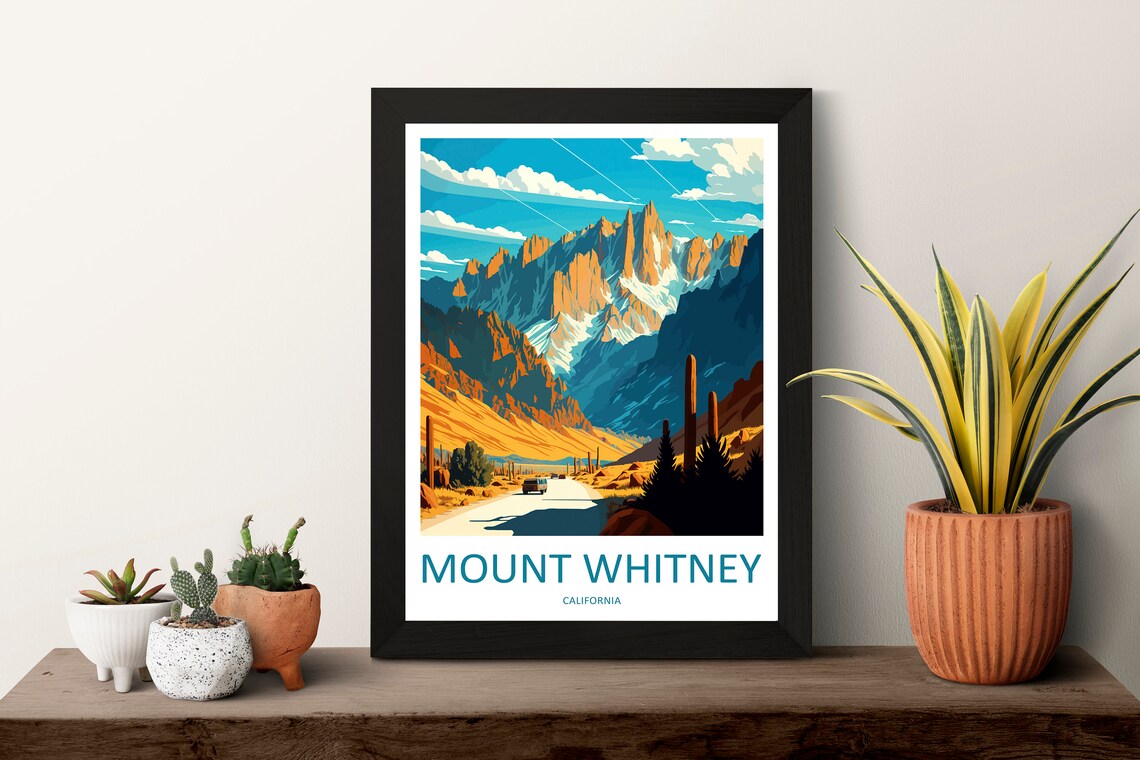 Mount Whitney Travel Print, California Landscape - Image 3