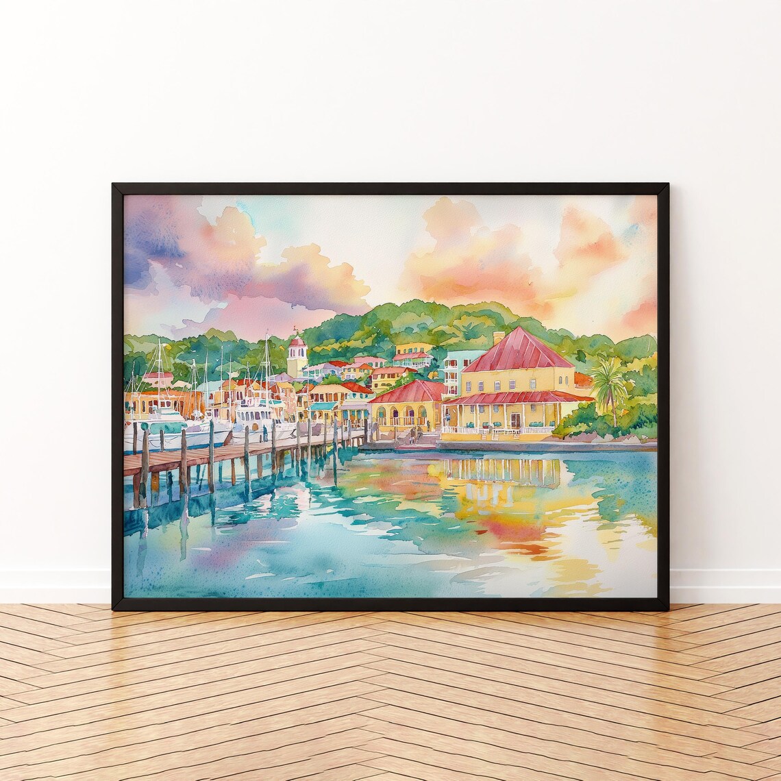 Antigua And Barbuda Watercolor Travel Poster