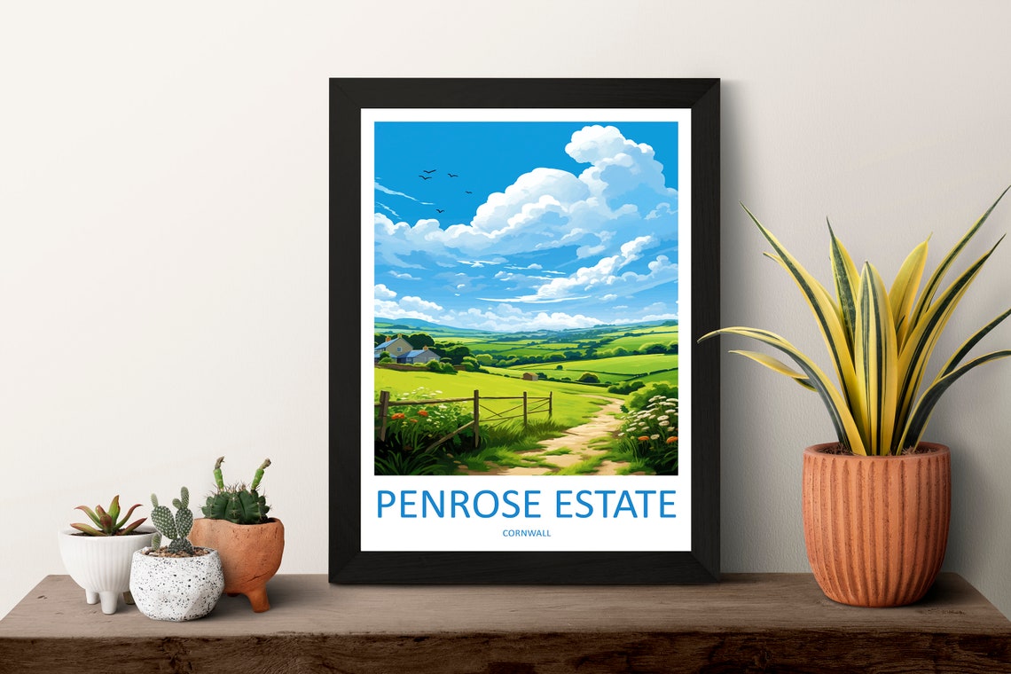 Pensrose Estate Travel Print Wall Art Pensrose Estate Wall Hanging Home Dcor Pensrose Estate Gift Art Lovers Cornwall Art Pensrose Estate - Image 3