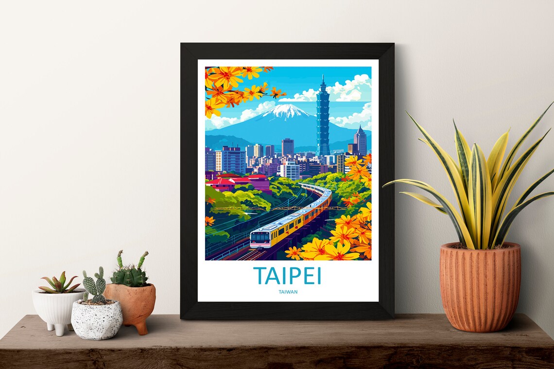 Taipei Travel Poster, Taiwan City Wall Art - Image 3