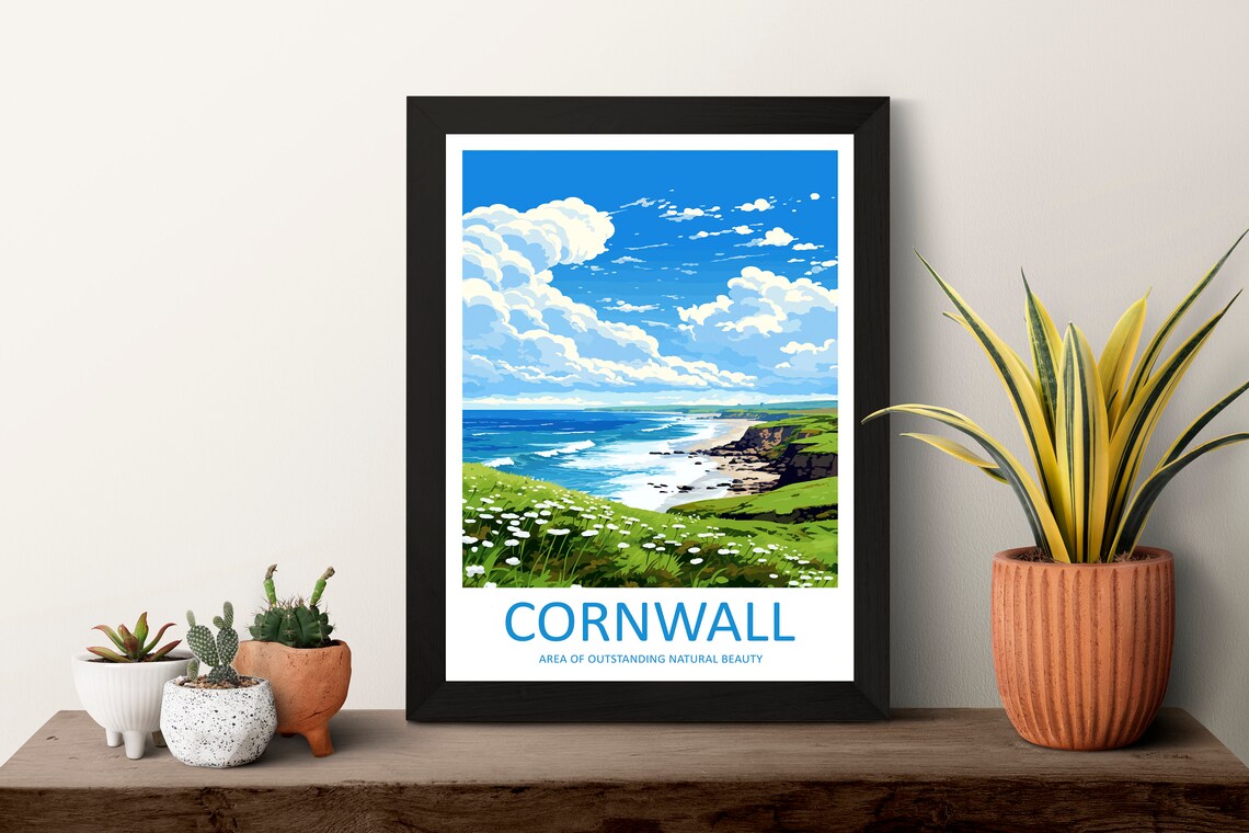 Cornwall Travel Print, Cornwall Travel Poster - Image 3