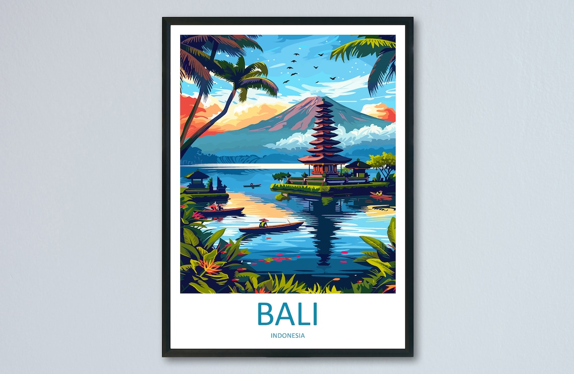 Bali Travel Poster, Indonesia Wall Decor