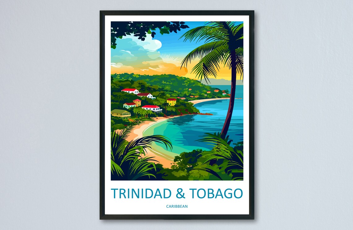 Trinidad and Tobago Travel Poster, Caribbean Wall Art