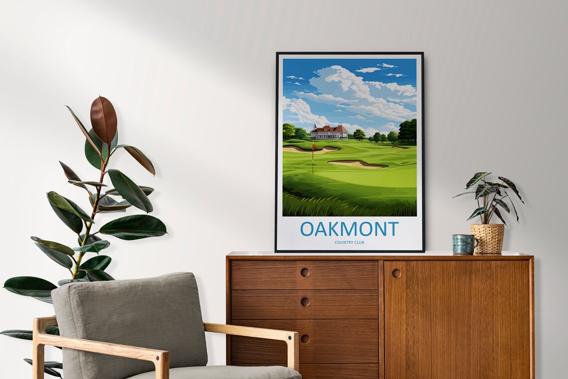 Oakmont Golf Club Travel Poster, Golf Club Wall Art - Image 2