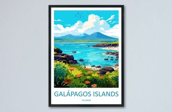 Galapagos Islands Travel Poster, Ecuador Wall Art