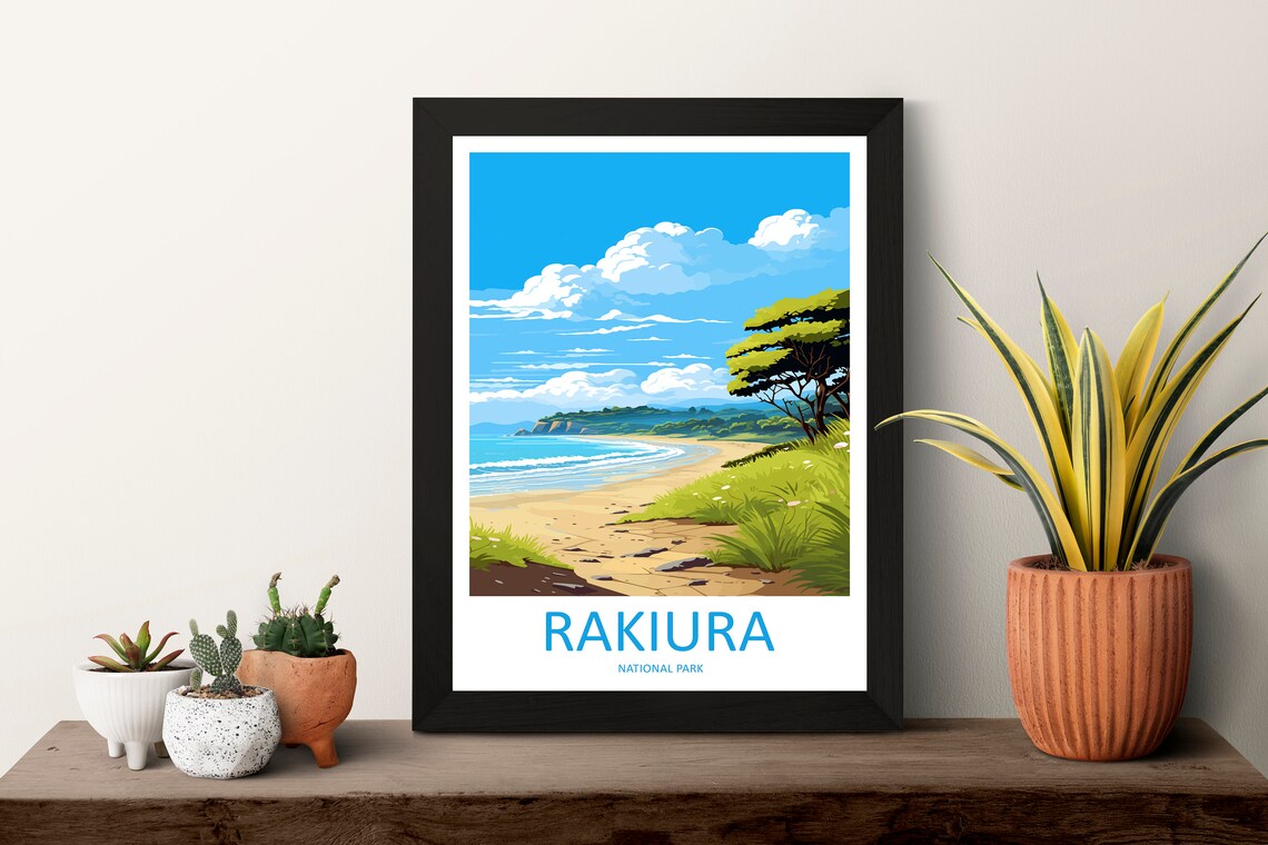 Rakiura National Park New Zealand Sandy Beach Shore Travel Poster - Image 3