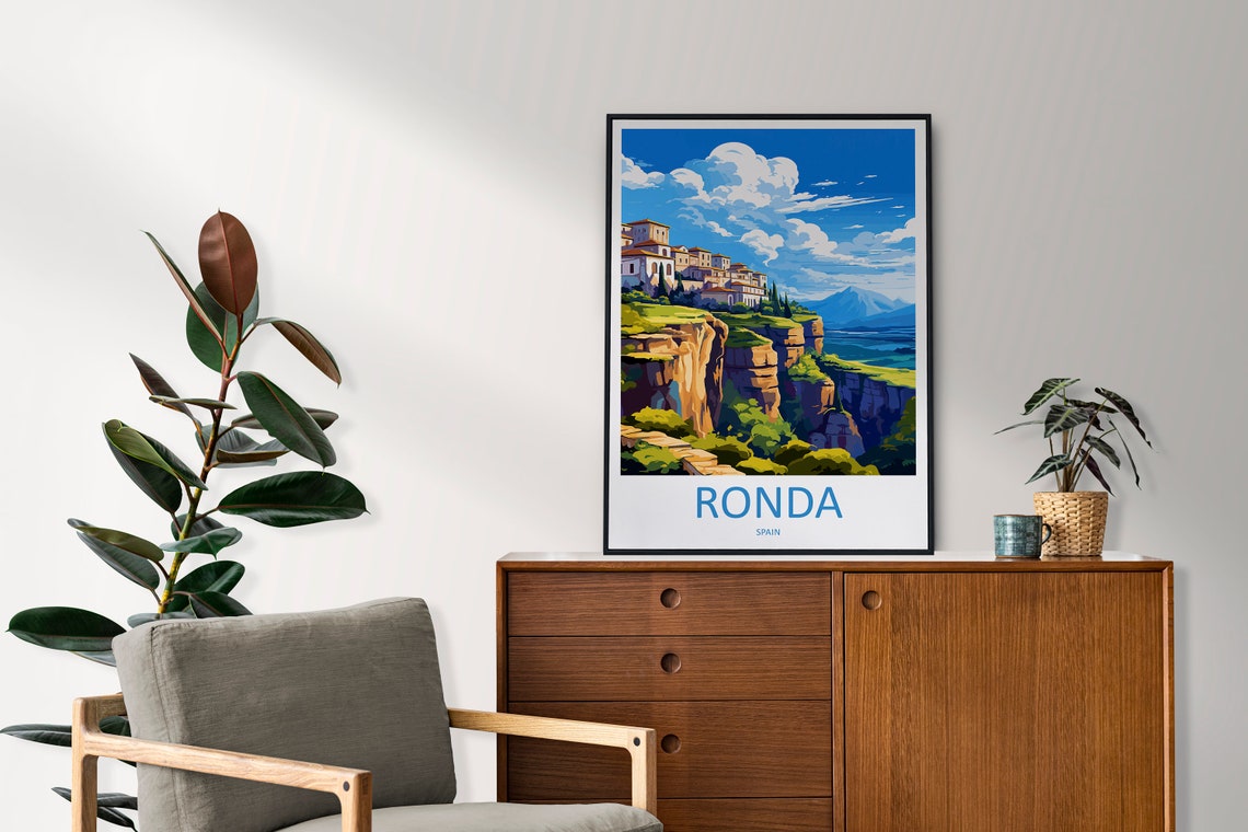 Ronda Spain Clifftop Town Gorge Andalusia Viewpoint Scene Poster - Image 2
