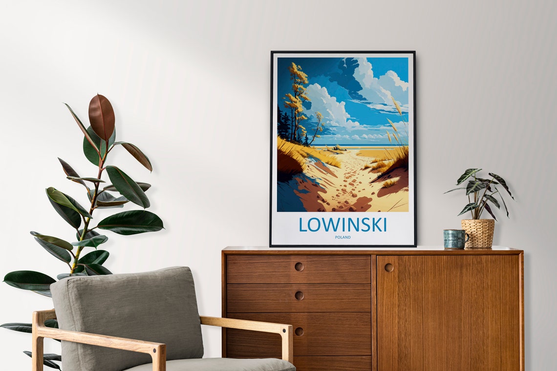 Lowinski Baltic Coast Dunes Beach Path Coastal Sunset Travel Poster - Image 2